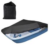 SPORTYOUTH Pedal Boat Cover, Universal Fit 3 or 5 Person Pedal Boat, Water-Resistant Anti-UV Dustproof Protective Covers Integrated with Windproof Buckle Straps - Black