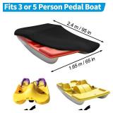 SPORTYOUTH Pedal Boat Cover, Universal Fit 3 or 5 Person Pedal Boat, Water-Resistant Anti-UV Dustproof Protective Covers Integrated with Windproof Buckle Straps - Black