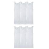 Fruit Of The Loom Mens Sleeveless Tank A-shirt, Tag Free & Moisture Wicking, Ribbed Stretch Fabric Underwear, 6 Pack - White, Medium US