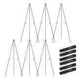 Nicpro Art Folding Easels for Display, 6 Pack 63 Inches Metal Floor Easel Stand Bulk Tripod Black Collapsible for Sign Artist Poster Wedding | with Carry Bag