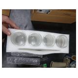 Tessco for you 4 Pcs Creative Glass Cups Vintage Drinking Glasses Ribbed Glassware Aesthetic Cup Entertainment Dinnerware Glassware with Straws Set for Kitchen Coffee Beverage(16 oz,Clear)