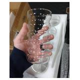 Tessco for you 4 Pcs Creative Glass Cups Vintage Drinking Glasses Ribbed Glassware Aesthetic Cup Entertainment Dinnerware Glassware with Straws Set for Kitchen Coffee Beverage(16 oz,Clear)