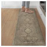 GENIMO Kitchen Mats for Floor, Washable Anti Fatigue Mat for Cushioned, 17.3x59, Waterproof Kitchen Rugs, Non Slip Foam Comfort Standing Mat Rug for Home, Runner, Sink, Laundry, Sage