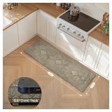 GENIMO Kitchen Mats for Floor, Washable Anti Fatigue Mat for Cushioned, 17.3x59, Waterproof Kitchen Rugs, Non Slip Foam Comfort Standing Mat Rug for Home, Runner, Sink, Laundry, Sage