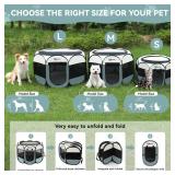 Siedihit Dog Cat Playpen, Puppy Pet Playpen Indoor for Small Dog Crate Tent Cage Outdoor, Portable Pop Up Dogs Enclosure Kennel with Carrying Case for Dogs/Cats/Rabbits(Grey, Small