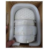 LE TAUCI Small Bowls 12 OZ, Ice Cream Bowl, Ceramic Embossment Stoneware Bowl, Bowls Set for Dessert, Fruits, Side Dishes, Suit For Housewarming - 4.5 Inch, Set of 4, Arctic white