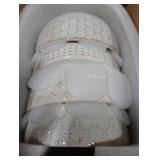 LE TAUCI Small Bowls 12 OZ, Ice Cream Bowl, Ceramic Embossment Stoneware Bowl, Bowls Set for Dessert, Fruits, Side Dishes, Suit For Housewarming - 4.5 Inch, Set of 4, Arctic white