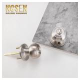 NCSEN Brushed Nickel Door Knobs Interior,Bath & Bed Privacy Door Knob, Keyless Door Lock Round Doorknobs