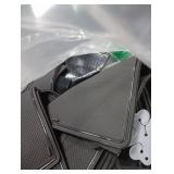 SENSHINE for Ford F150 Accessories 2021 2022 2023 2024 2025 Non-Slip Anti Dust Cup Holder Insert Center Console Liner Trim Door Packet Mats Custom Interior 40-pc Set (Bucket SuperCrew)(Black Trim)