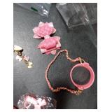 SEMATA Bling Stanley Cup Accessories for 40oz & 30oz Tumbler including Silicone Cute Bow Straw Topper Cover, Silicone Stanley Cup Boot,Leather Water Bottle Handle Strap, Charms(Peony)