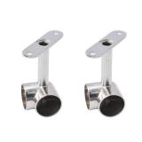 INCREWAY Corner Closet Rod Support Bracket, 2PCS 90° 25mm Wardrobe Accessories Clothes Rail Flange Seat for Cabinet Wardrobe in Bedroom Bathroom, Silvery