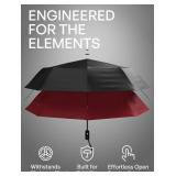 Repel Umbrella Windproof Auto Folding Travel Umbrella - Withstands Winds up to 85MPH, For Rain and Sun Strong, Compact, Durable, Light & Portable For Women & Men, Fits Backpack & Cars - Bl