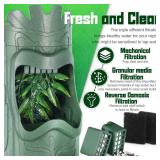 Eckpo Reptile Drinking Water Feeder Filtration Fountain for Chameleon Gecko Lizard and Tree Frog, Comes with Low Level Sensor and 3-Layer Filtration and 2 Filter Boxes and 2 Filter Carbon Sponge