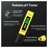 VIVOSUN Digital pH and TDS Meter Kits, 0.01pH High Accuracy Pen Type pH Meter ± 2% Readout Accuracy 3-in-1 TDS EC Temperature Meter for Hydroponics, Pool and Aquarium, Yellow Blue, UL Certified
