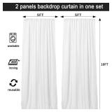 Backdrop Curtain for Parties Wedding Baby Shower Curtain Backdrop for Birthday Party Background Decorations (White, 10FTx10FT(2 Panels))