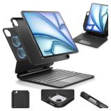 ESR iPad Air 11 Inch Case with Keyboard (M3/M2, 2025/2024) & iPad Pro 11/Air 5th/4th Gen Keyboard, Easy-Set Magnetic Stand, Portrait/Raised Modes, with Removable Protective Case, Black