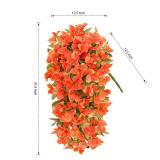 Bougainvillea Artificial Flowers Plants for Outdoors Outside Fall Autumn Decor, 2 pcs Faux Silk Long Trailing Vines UV Resistant Look Real Orange Fake Flowers for Front Door Porch Planter Urn Patio
