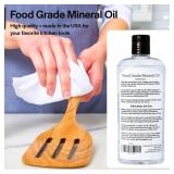 Thirteen Chefs Mineral Oil - 8 oz Food Grade Conditioner for Wood Cutting Board, Countertop & Butcher Block, Lubricant for Knife or Meat Grinder - Safe USP Finish on Marble, Soapstone