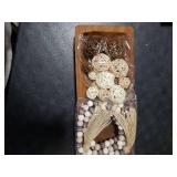 Teenyyou 17 Pcs Wooden Centerpiece Table Decorations Wood Dough Bowl Wicker Rattan Balls Beads String with Tassel Natural Decorative Tray Rustic Bowl Filler for Dining Room Kitchen(Brown)