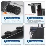 Turtle Tank Filter Aquarium Internal Filter for 3 to 20 Gallon Fish Tank, Bio-filtration Low Water Level Small Power Canister Filter, Frog Shrimp Newt Betta Water Clean, Hang On Back Waterfall Quiet