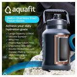 AQUAFIT 1 Gallon Insulated Water Bottle (Cold for 48 Hrs) - BPA Free & Leak Proof - 128oz Stainless Steel Jug - Big Water Bottle with Handle for Gym, Hiking, Camping & Travel (Hydrant Red)