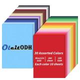 Oleitodh 8.5 x 11 Colored Cardstock Bulk, 300 sheets Cardstock Paper Set, 30 Assorted Colors Construction Paper,180 GSM Card Stock Scrapbooking Supplies for Diy Crafts Cricut Card Making