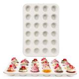 Spmarkt 2-Pack 24-cup Beige Miffin Pan, Non-Stick Cupcake Muffin Tin, Ceramic Coating Safe Baking Cupcake Pan