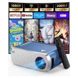 Antmap Mini Projector for iPhone, Outdoor Projector with WiFi and Bluetooth, Movie Projector Outdoor with Speaker, HD 1080P Support Mini Portable Projector, Projectors for Phone/HDMI/USB/TV Stick