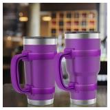 yoelike 11 Colors New Upgrade Anti-Slip Adjustable Handle Fit for 20 Oz to 44 Oz of YETI, RTIC, Ozark Trail, Simple-Moden, SIC, SUNWILL, Tervis All Brand Travel Tumbler Cup Mug BPA FREE (Purple)