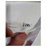 Alimens & Gentle Mens Dress Shirts 4-Way Stretch Long Sleeve Collared Casual Solid Wedding Dating Button Down Shirt White 2XL