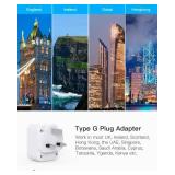 US to UK Ireland Travel Plug Adapter, HANYCONY Type G Travel Adapter 2 Outlets 3 USB Ports(2USB C), UK Power Adapter Converter for USA to Dubai England London Scotland British Kenya Irish Hongkong