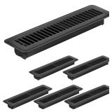 Flowild 6 Pack 2 x 12 Floor Vent Covers - Heavy Duty Steel Walkable Floor Register - Easy Adjust Air Supply Lever - Vent Covers for Home Floor (Black, 2x12 Inches) 1 bent