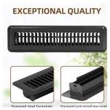 Flowild 6 Pack 2 x 12 Floor Vent Covers - Heavy Duty Steel Walkable Floor Register - Easy Adjust Air Supply Lever - Vent Covers for Home Floor (Black, 2x12 Inches) 1 bent