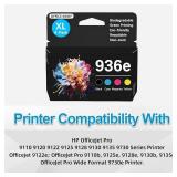 936XL 936e Ink Cartridges Combo Pack Replacement for HP 936e Ink 936XL Black and 936 Color Combo Pack for HP OfficeJet Pro 9125e 9120e 9730e 91309135e 9122e 9128e 9110b 9120b9130b 9130e.(with chip)