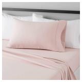 Amazon Basics Lightweight Super Soft, Comfortable Easy Care Microfiber 3-Piece Bed Sheet Set with 14-Inch Deep Pockets, Easy to Wash, Twin XL, Blush Pink, Solid
