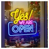 Ineonlife Open Neon Signs,Bright Led Light High Visibility Advertisement Board Electric Display Sign Walls Window Door Bar Shop Coffee Salon Hotel Store(USB Powered/13.4 * 11.8 in)
