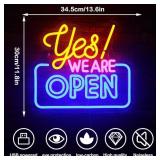 Ineonlife Open Neon Signs,Bright Led Light High Visibility Advertisement Board Electric Display Sign Walls Window Door Bar Shop Coffee Salon Hotel Store(USB Powered/13.4 * 11.8 in)