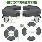 ToLanbbt Plant Caddy Stand with 360° Wheels Adjustable 15-22 Inch Rolling Plant Stand Heavy Duty Large Plant Cart Dolly with Casters 440lbs Capacity for Large Planter, Garden Pot, Flower Pot, Gray, 1