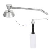 Stardrix Heavy Duty Brass Countertop Liquid Soap Dispenser, Commercial Grade Top Fill Built-in Soap Dispenser with 34 oz/ 1L Bottle for Bathroom, Kitchen, Public Restroom, Chrome Finish, 6in Spout