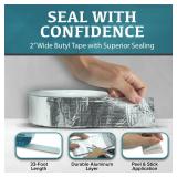 Holotap 5Pcs Waterproof Aluminum Butyl Tape (2in x 33ft), Rv Tape Sealant Waterproof Butyl Sealant Tape, Multi-Use Repair for RV, Roof, Leaks, Seals,and More