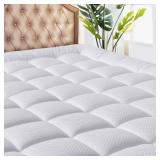MATBEBY Twin XL Mattress Pad - Cooling Breathable Mattress Topper, Quilted Fitted Mattress Protector, Pillow Top Mattress Cover with 8-21 Deep Pocket, Soft, Machine Washable, White, Twin Extra Long