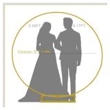 6ft Round Backdrop Stand and Cameo Brown Covers 1 Stable Balloon Arch Stand with Base and 1 Polyster Circle Arch Cover Metal Wedding Arch Backdrop Stand Frame for Party Baby Shower Garden Decoration