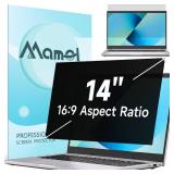 Nano Laptop Privacy Screen 14 Inch 16:9, No Glue Computer Monitor Privacy Shield, Matte Anti Glare Blue Light Filter Compatible with Lenovo Hp Dell Acer Asus Thinkpad Envy Xps