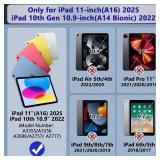 Grifobes Case for iPad 11-inch (A16) 2025 / iPad 10th Generation 2022 10.9 inch, Heavy Duty Shockproof Rugged 11th / 10 Gen Cover with Pencil Holder & Stand (Red+Blue)