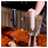 Milk Frother Handheld with 3 Stainless Steel Whisks, Rechargeable Electric Drink Mixer with Stand & Travel Case, Milk Foamer for Coffee, Latte, Cappuccino, Hot Chocolate, Egg,Jam Supplement-Pink