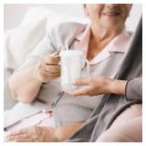 Sliner 3 Pcs Adult Sippy Cups for Elderly 12 oz Straw Sippy Cups with 2 Handles No Spill for Adults Spill Proof Dysphagia Cup for Disabled Patients (White)