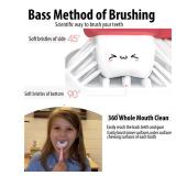 TUSIWIT U Shaped Toothbrush Kids,Children Tooth Brush with Replaceable Soft Food Grade Silicone Heads 3 PCS, Whole Mouth Teeth Cleaning for Age 6-12 Years Blue