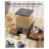 oneisall Automatic Cat Feeder for 2 Cats, 20 Cups/5L Automatic Cat Food Dispenser for Small Pets Indoor, Timed Cat Feeder for Dry Food