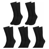 Falari Men Dress Socks 4Pack Plain Rib Black Dress Socks Cotton Crew Socks Size 10-13