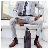 Falari Men Dress Socks 4Pack Plain Rib Black Dress Socks Cotton Crew Socks Size 10-13